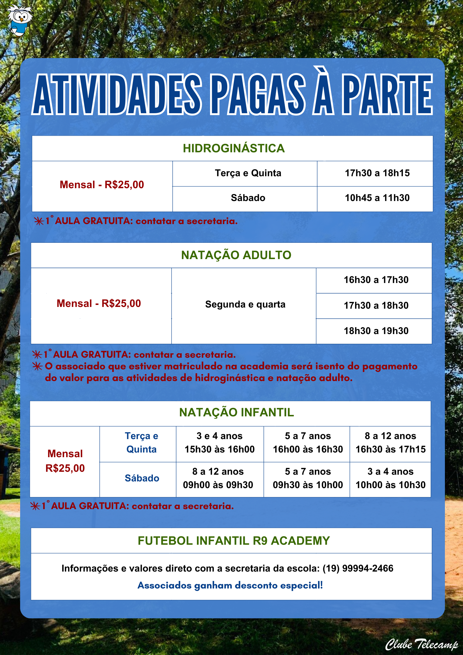 Atividades pagas 1 academia